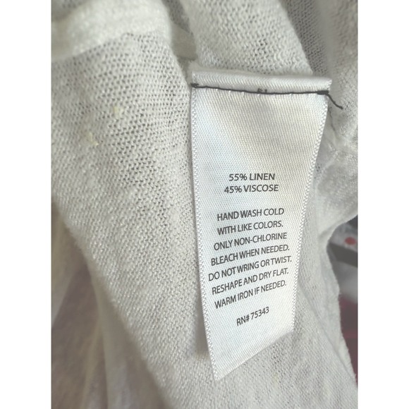 Cynthia Rowley Linen Blend Open Front Cardigan Hooded Lightweight Knit Coastal - Picture 7 of 7